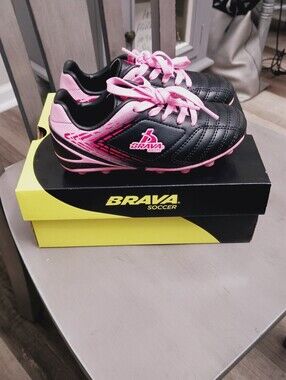 Brava Black and Pink Youth Soccer Cleats Toddler Size 11c